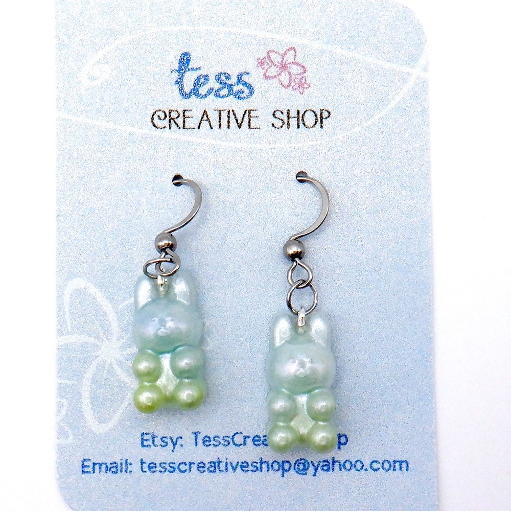Small Resin Bunny Earrings NEW